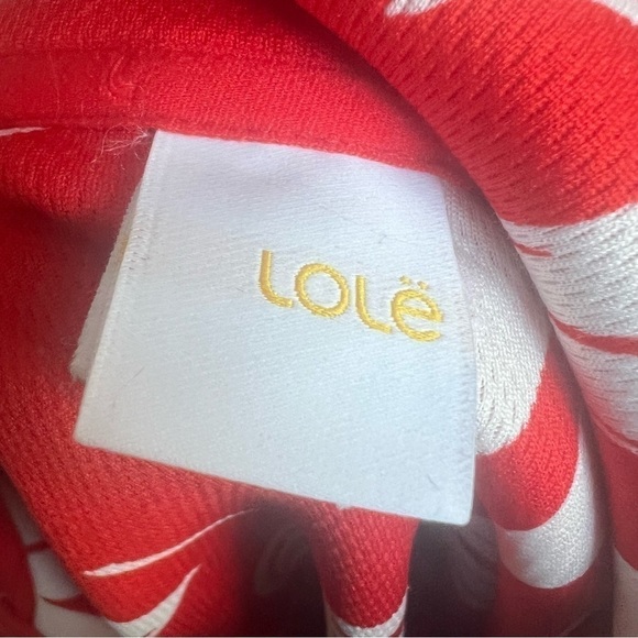 Lolë Half Zip Sweatshirt Unity Sweater XL Flame Red Colorful Tropical Travel - Picture 10 of 11